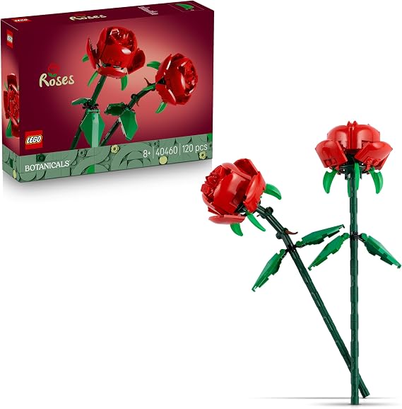 LEGO Botanicals Gül 40460 | Yetişkinler için Ayarlanabilen 2 Gül İçeren Dekoratif Yapay Çiçek Modeli Yapım Seti, Sevgililer Günü Hediyesi (120 Parça)