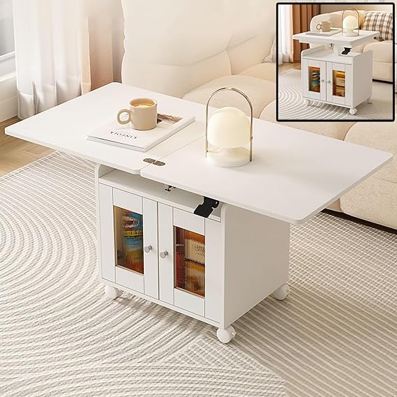 Wooden Lift Top Coffee Table, Modern Industrial Style Rectangle Coffee Table, Multifunctional Convertible Coffee Table, Simple & Modern Center Table, Home Office Bedroom