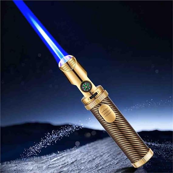 This Multi-Functional Windproof Jet Flame Lighter is Made of Metal, Features Adjustable Flame Size, and is Suitable for Both Indoor and Outdoor use.(A)