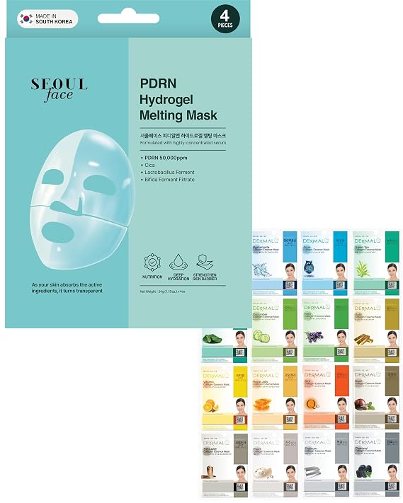 DERMAL 16 Combo Pack A + PDRN Hydrogel Melting Mask 4ea Bundle