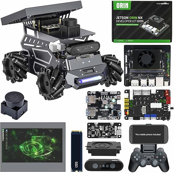 Yahboom Jetson Orin NX Super 8GB for ROS2 Robotics, Support Multimodal AI Models ROS2 Python Programming Education, ROS Development, Mechanical Engineer