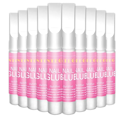 10 PCS Nail Glue for Acrylic Tips - Super Strong, Fast-Drying, Long-Lasting Adhesive - Easy Application Super Bond for False Nails