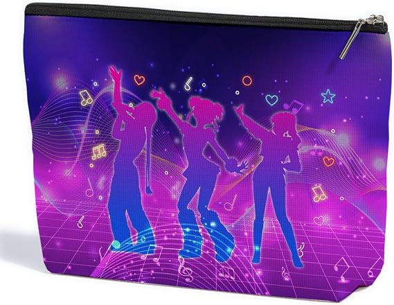 ZHAMEN K Pop Makeup Bag Portable Canvas Cosmetic Pouch with Zipper Closure