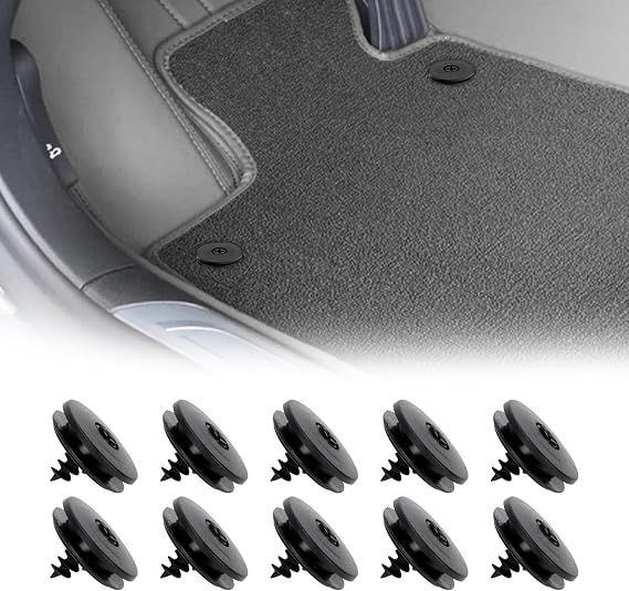 10PCS Car Floor Mat Clips, Rotating Lock Clips, Floor Mat Holder Clips, Car Carpet Clips Holder Clamps, Car Foot Rest Clips, Floor Mat Securing Set Suitable for Car Truck SUV RV Van