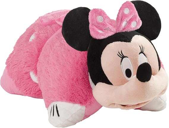 Pillow Pets Disney Minnie Mouse, 16" Plush Toy | Soft Plush Pillow Companion, Unfastens into a Cozy Pillow at Night, Machine Washable, BPA and Phthalates Free