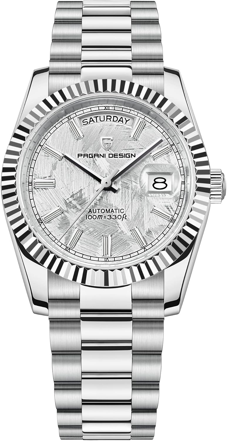 HaiQin Pagani Design PD1752 Classic Men's Day-Date Mechanical Watch Self-Winding Movement Stainless Steel 100m Waterproof Luxury Business Analog WristWatches