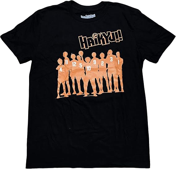 haikyuu: Team of Karasuno Group Silhouette Men's Screem Print T-Shirt