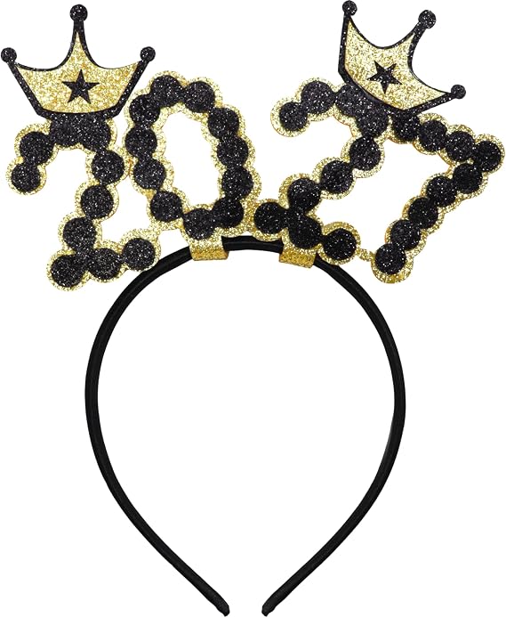 Needzo 2027 New Years Headband, NYE Party Hats, One Size Fits Most