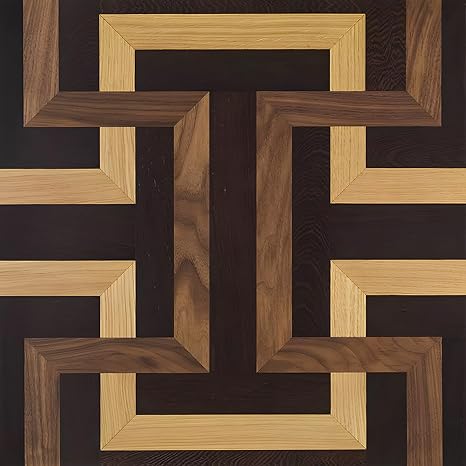 Nuxovilar Peel and Stick Vinyl Floor Tiles, 12x12 Inch | Peel stick coverings wood parquet pattern backsplash living room bedroom office (Wood)