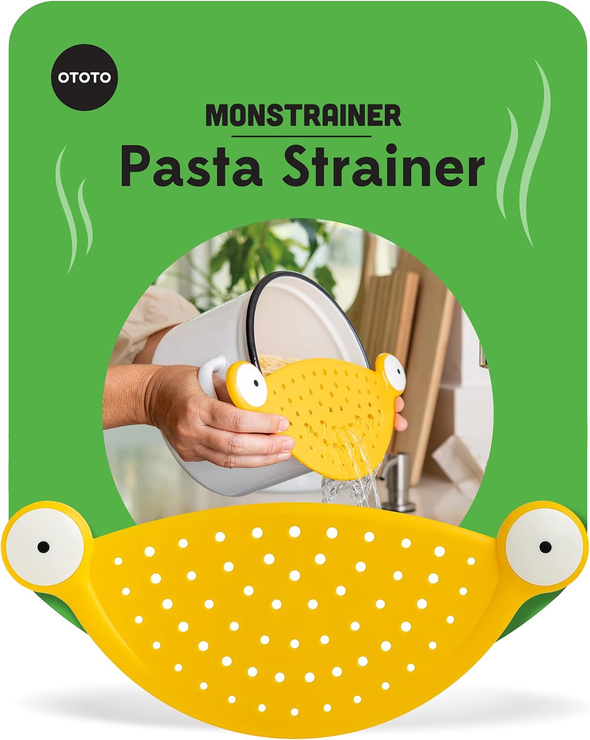 OTOTO Monstrainer Pasta Strainer - Pot Strainers for Kitchen Gifts, Food Strainer, Noodle Strainer, Clip On Strainer for Pots - Cool Kitchen Gadgets, Cute Kitchen Accessories, Kitchen Finds - BPA Free