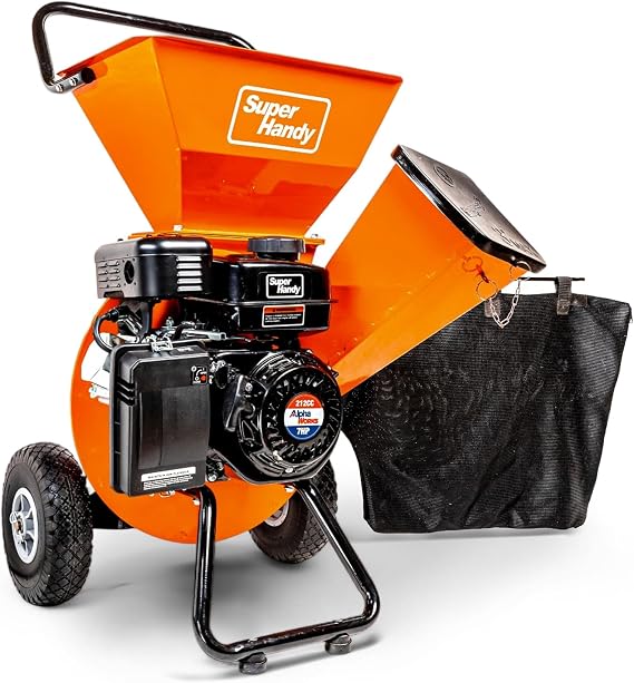 SuperHandy Wood Chipper Shredder Mulcher Ultra Heavy Duty 7HP 3 in 1 Multi-Function 3" Inch Max Capacity | Leaf Mulcher; for branches, brush, leaves and yard cleanup; supports forestry, garden and landscaping work