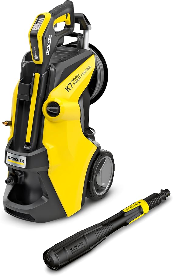 Kärcher K 7 Premium Smart Control Pressure Washer Maximum Pressure: 180 Bar Flow Rate: 600 l/h Area: 60 m²/h Water Filter Weight: 17.9 kg Flex High Pressure Hose Multi Jet Jet Pipe