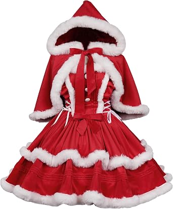 ZZEQYG Womens Christmas Dresses Santa Christmas Outfits Cute Lolita Dress