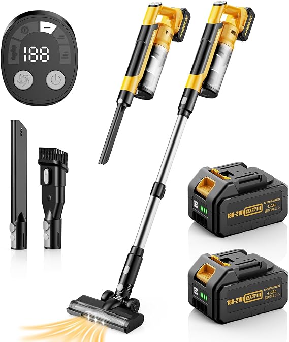 Cordless Stick Vacuum Cleaner V1, 8000mAh, 2 Batteries, 700W Brushless