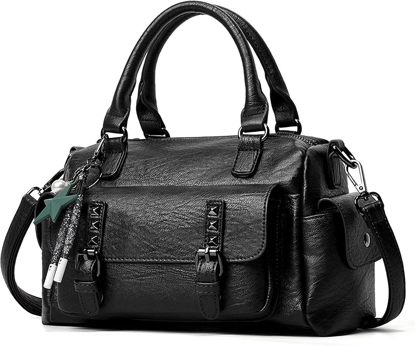Retro Handbag Women Crossbody Bag Ladies Shoulder Bag with Pendant Satchel