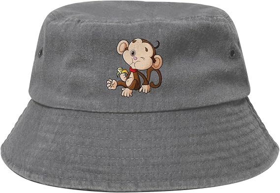 Naughty Monkey Bucket Hat for Women Men Summer Travel Sun Hat Outdoor Cap Funny Bucket Hats