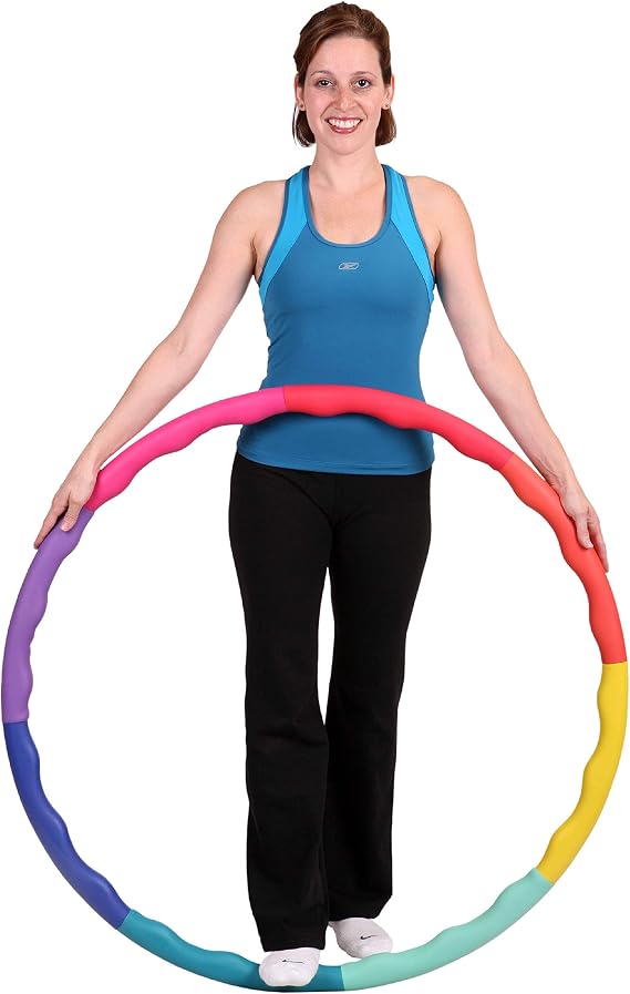 Sports Hoop Weighted Hula Hoop, ACU Hoop 3M, 3.2lb Medium 40in Rainbow Wavy