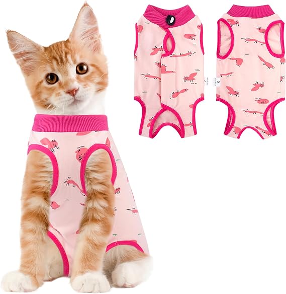 Coppthinktu Cat Recovery Suit Female Cat Onesie After Surgery Anti Licking
