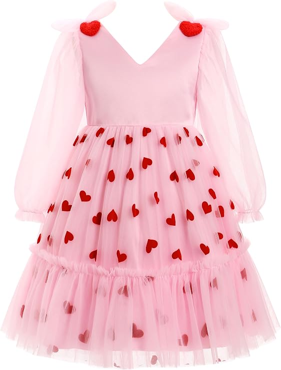 IBTOM CASTLE Kids Girls Valentine's Day Birthday Strawberry Dress