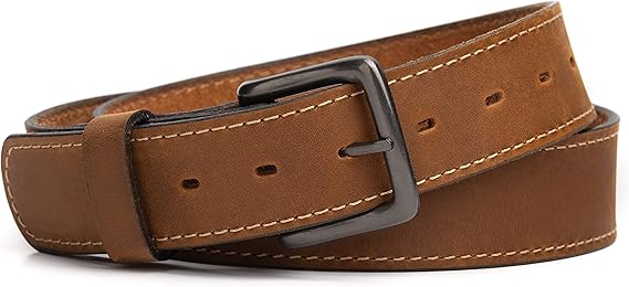 Main Street Forge The Outrider Belt | Made in USA | Tan Full Grain Leather Belt for Men | Men's Belt