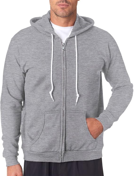 Anvil Full-Zip Sweatshirt. 71600 2XL Heather Grey