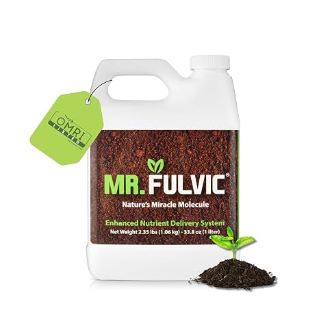 Mr. Fulvic Organic Fulvic Acid for Plants | Liquid Humic Soil Amendment & Nutrient Enhancer | Boosts Root Growth, Yield & Plant Health | Hydroponics, Garden & Lawn | OMRI Listed | 1 Liter
