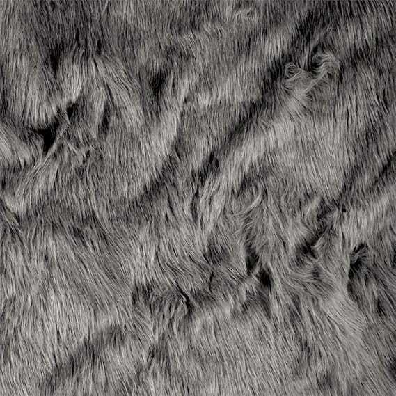 Shannon Faux Fur Luxury Shag Fur Gray, Fabric by the Yard