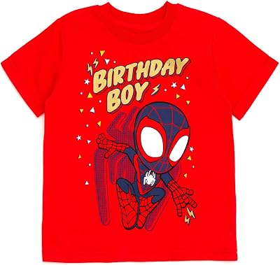Marvel Spidey and His Amazing Friends Birthday T-Shirt Toddler to Big Kid Sizes 2T - 10-12