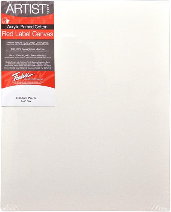 Fredrix 5012 Red Label Stretched Canvas, 8 by 10 Inches