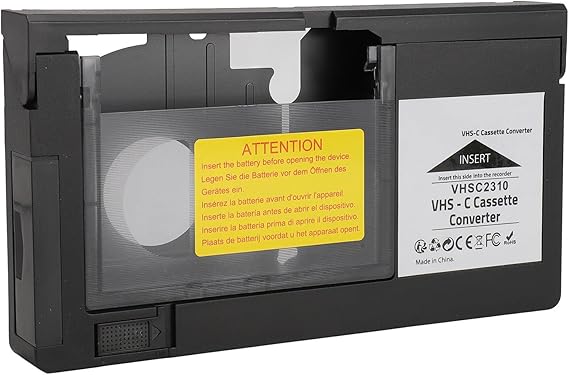 VHS C Cassette Adapter Compatible with VHS C SVHS Camcorder, Playback Recording Video Cassette Adapter Electric VHS Cassette Converter for S VHS C S VHS Tape