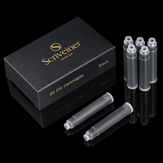 20 Black International Standard Ink Cartridges by Scriveiner