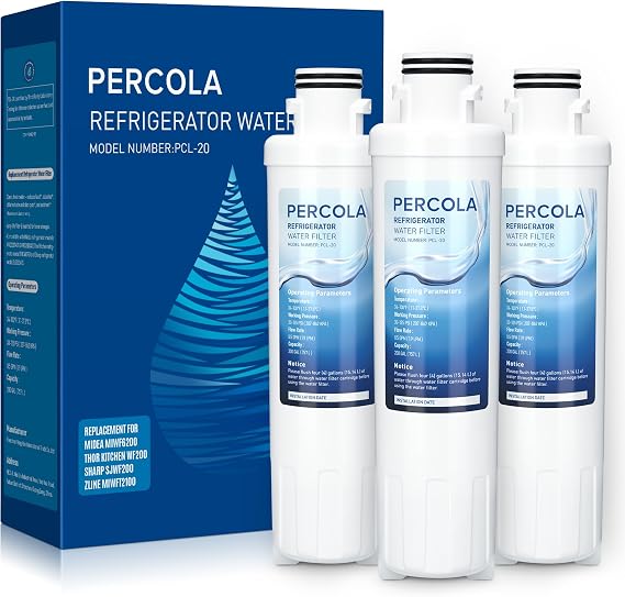 MIWF6200, MRS26D7AST, MRQ22D7AST Water Filter, 3-Pack | Compatible with Sharp SJWF200, SJG2254FS, Thor Kitchen WF200, Zline MIWFT2100, Midea MRS26D5AST, MF-2008-R2, Zline RFM-W-36