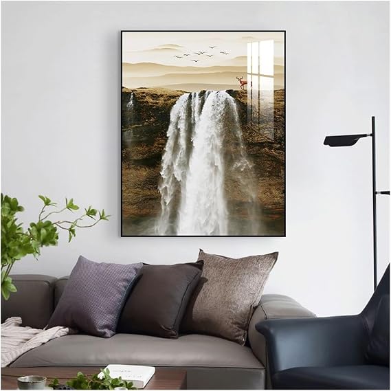 Electric Meter Box Decor Power Switch Hide Cover Wall Canvas Poster Paintings Home Design Painting Decorative(Blue,50x70cm)