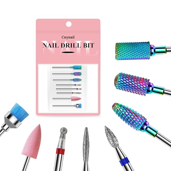 3/32'' Nail Drill Bits Set 8pcs Tungsten Carbide & Diamond Bits