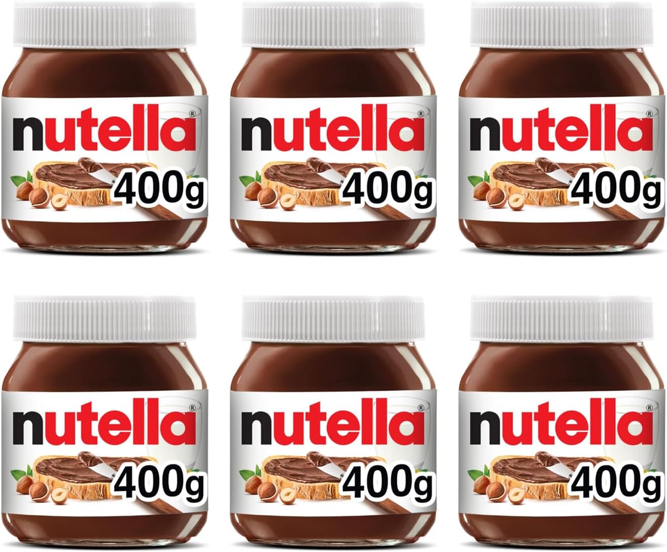 Nutella Cocoa Hazelnut Cream 400 gr 6 Pieces