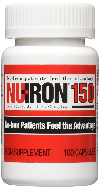 NU-Iron 150mg 100ct Caps | 150mg of Iron as Polysaccharide Iron Complex