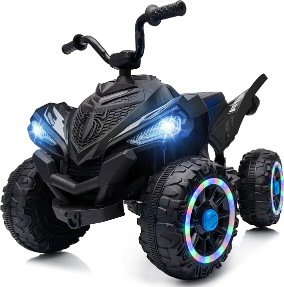 Hikiddo Spider 24V Kid ATV, Electric ATV 4 Wheeler for Kid 3-6 w/LED Wheels