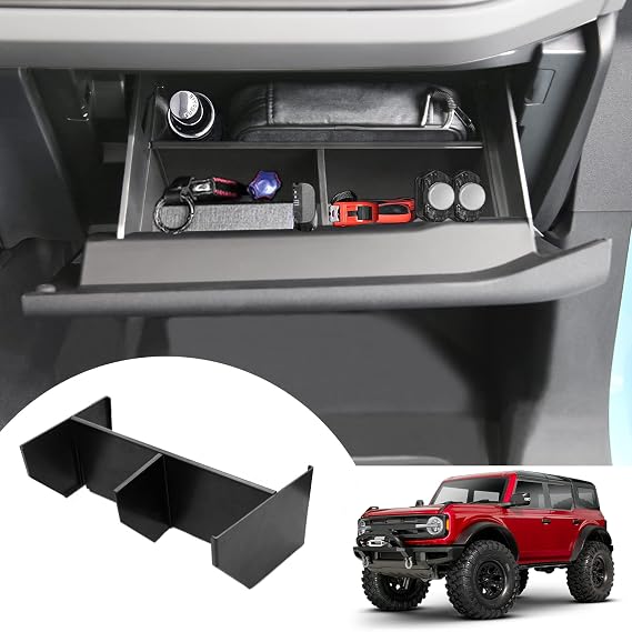 Mabett Glove Box Dividers Organizer for Ford Bronco Accessories 2026, 2021-2025 2/4-Door, Use Dividers to Organize Center Console Interior Storage box (Not for Bronco Sport)