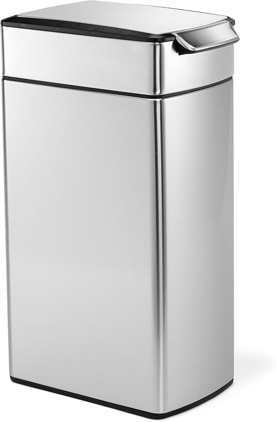simplehuman CW2016 40L Slim Touch-Bar Kitchen Bin, Easy Open Touch-Bar, Stay-Open Lid, Inner Bucket, Space-Efficient Hinge, Fingerprint-Proof, Brushed Stainless Steel