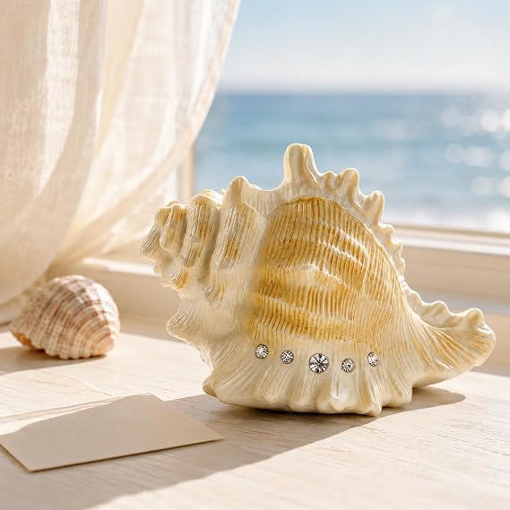 Conch Shell Music Box Plays You are My Sunshine, Ocean Keepsake Gift for Wife Mom Daughter Grandma, Beach Lover Gift, Coastal Decor Music Box for Birthday Anniversary Christmas