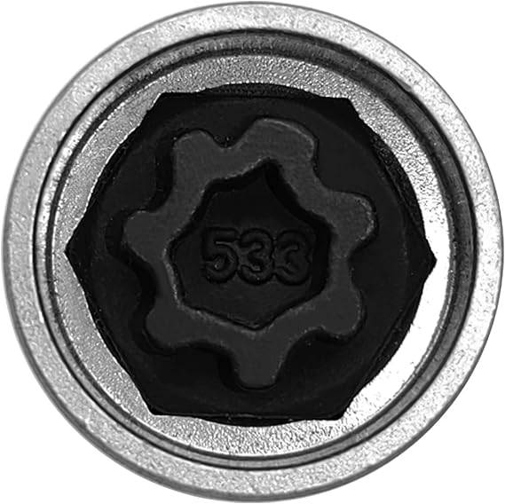 Car Screw Socket Wrench Tool for Security Master Locking Wheel Nut Key Silver Steel Antitheft Wrench for Wheel Safety (533)