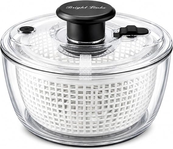 Good Grips Salad Spinner 6.3 Qt Large Lettuce Spinner & Salad Cleaner with Bowl & Lid, Fruit Washer, Vegetable Cleaner, Strainer Bowl, Fast Drying Multipurpose Kitchen Tool