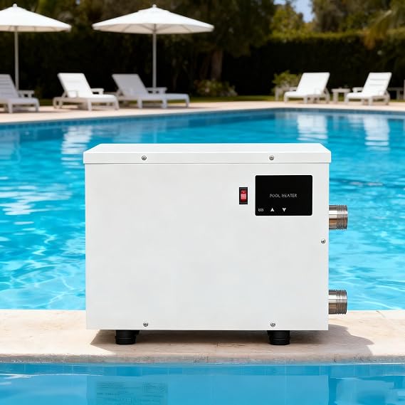 220v/380v Swimming Pool Heater, Electric Swimming Pool Heater/Hot Tub Thermostat with Touch Screen, Suitable for Above-Ground and Underground Swimming Pools, Spa Pools and Bathtubs. 15kw