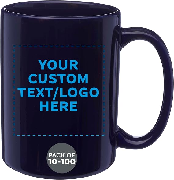 DISCOUNT PROMOS Custom Large Ceramic Coffee Mugs 15 oz. Set of 1, Personalized Perfect for Coffee, Tea, Espresso, Hot Cocoa, Other Beverages - Almond