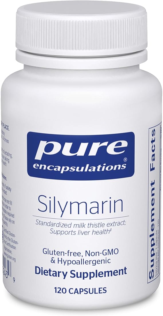 Pure Encapsulations Silymarin, 120 Capsules | 250 mg Milk Thistle Per Capsule, Liver Health Support*, Antioxidants Supplement, Non-GMO and Vegan