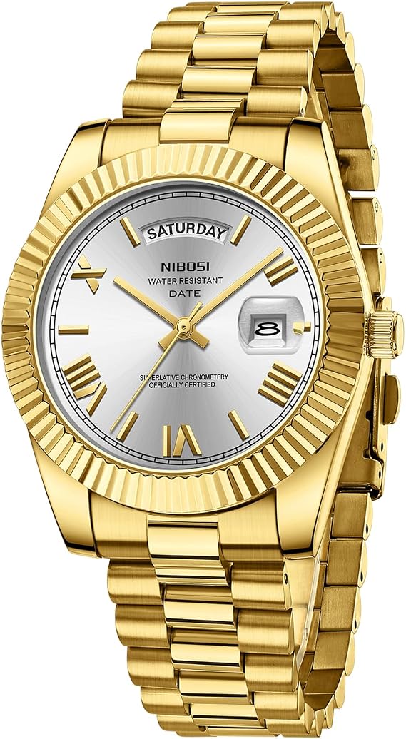NIBOSI Men Watches Analog Quartz Stainless Steel Watches for Men Waterproof Business Classic Desiger Wrist Watch Day&Date