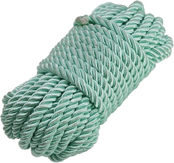 Lt Mint 5mm Twisted Satin Cord for Crafts 10 Yards