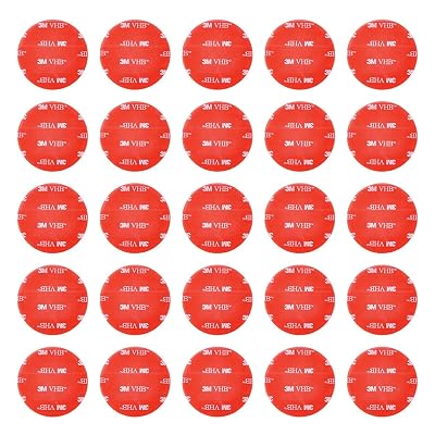 30 PCS Round Double Sided Tape Heavy DutyDiameter 1in, 3M VHB Mounting Tape Pad Sticker Strong Adhesive Tape Waterproof Foam Tape for Indoor and Out Wall, Door, Home Decoration, Car