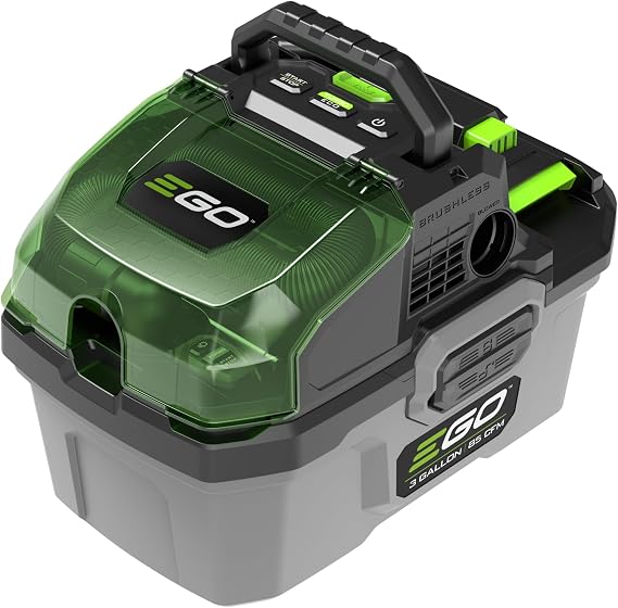 EGO Power+ Shop Vacuum Wet Dry, Car Vac, Compact Portable Cordless Cleaner, 3 Gallon 85 CFM, Battery and Charger Not Included - WDV0300