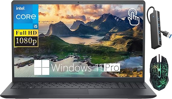 Dell Inspiron 3530 15.6" FHD Touchscreen Laptop, 13th Gen Intel Core i5-1334U (10-Core) Processor, 32GB RAM, 2TB SSD, Webcam, HDMI, Anti-Glare, Numeric Keypad, Wi-Fi 6, Windows 11 Pro, Black